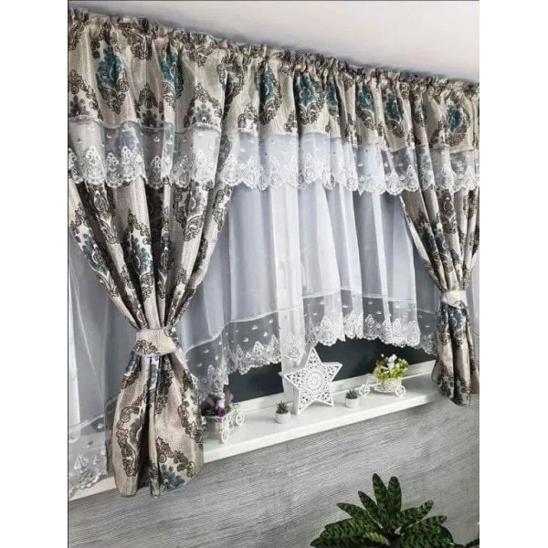 Set unic de perdele Plus draperii decorative pentru sufragerie dormitor, 4 Metri Pe 160cm, PRD-49 Set unic de perdele Plus draperii decorative pentru sufragerie dormitor, 4 Metri Pe 160cm, PRD-49