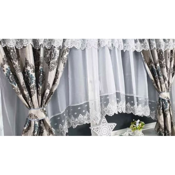 Set unic de perdele Plus draperii decorative pentru sufragerie dormitor, 4 Metri Pe 160cm, PRD-49 Set unic de perdele Plus draperii decorative pentru sufragerie dormitor, 4 Metri Pe 160cm, PRD-49