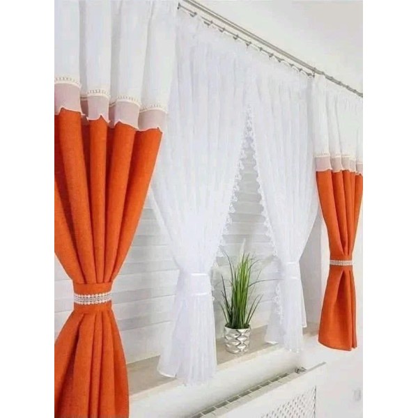 Set unic de perdele Plus draperii decorative pentru sufragerie dormitor, 4 Metri Pe 160cm, PRD-56 Set unic de perdele Plus draperii decorative pentru sufragerie dormitor, 4 Metri Pe 160cm, PRD-56