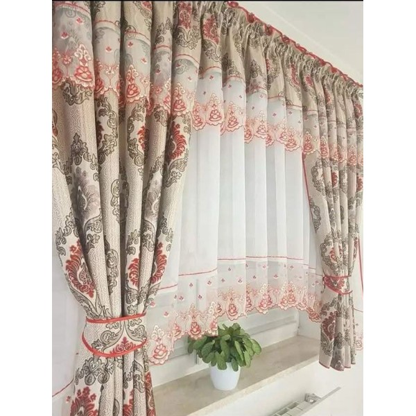 Set unic de perdele Plus draperii decorative pentru sufragerie dormitor, 4 Metri Pe 160cm, PRD-57 Set unic de perdele Plus draperii decorative pentru sufragerie dormitor, 4 Metri Pe 160cm, PRD-57