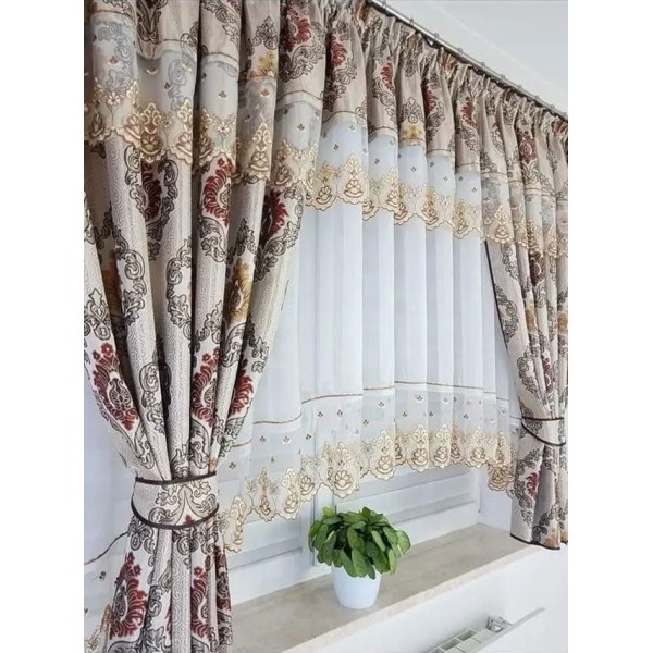 Set unic de perdele Plus draperii decorative pentru sufragerie dormitor, 4 Metri Pe 160cm, PRD-59 Set unic de perdele Plus draperii decorative pentru sufragerie dormitor, 4 Metri Pe 160cm, PRD-59