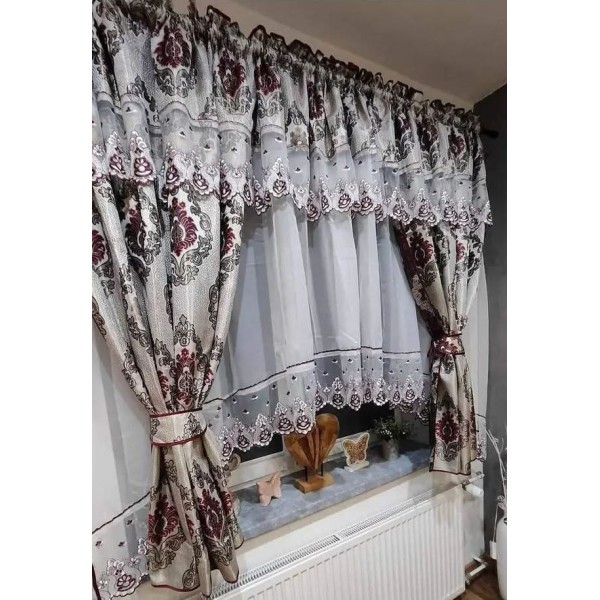 Set unic de perdele Plus draperii decorative pentru sufragerie dormitor, 4 Metri Pe 160cm, PRD-61 Set unic de perdele Plus draperii decorative pentru sufragerie dormitor, 4 Metri Pe 160cm, PRD-61