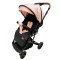 Carucior sport cu maner reversibil si husa, 6-36 luni, suspensii pe cadru, pliabil si troler, C1-ROZ