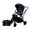 Carucior pliabil, 2 in 1, reversibil, geanta scutece, 6-36 luni, transformabil din landou in parte sport, Colectie Lux, C7-Negru