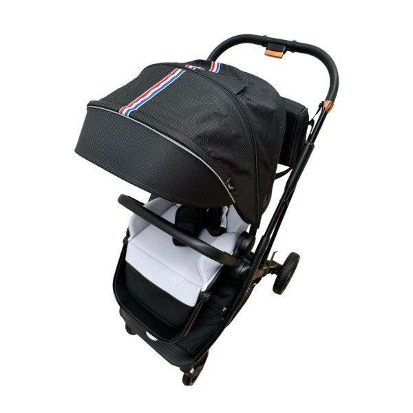 Carucior pliabil, 2 in 1, reversibil, geanta scutece, 6-36 luni, transformabil din landou in parte sport, Colectie Lux, C7-Negru