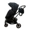Carucior pliabil, 2 in 1, reversibil, geanta scutece, 6-36 luni, transformabil din landou in parte sport, Colectie Lux, C7-Negru