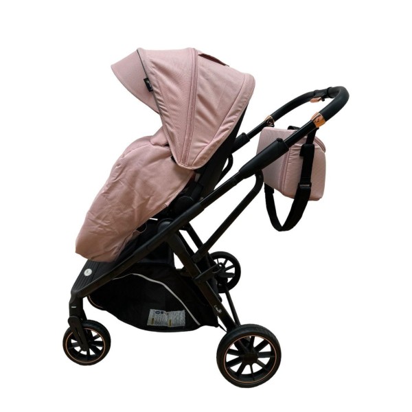 Carucior pliabil, 2 in 1, reversibil, geanta scutece, 6-36 luni, transformabil din landou in parte sport, Colectie Lux, C7-Roz