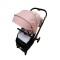 Carucior pliabil, 2 in 1, reversibil, geanta scutece, 6-36 luni, transformabil din landou in parte sport, Colectie Lux, C7-Roz