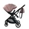 Carucior pliabil, 2 in 1, reversibil, geanta scutece, 6-36 luni, transformabil din landou in parte sport, Colectie Lux, C7-Roz