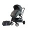 Carucior pliabil, 2 in 1, reversibil, geanta scutece, 6-36 luni, transformabil din landou in parte sport, Colectie Lux, C7-Negru