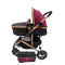 Carucior 2 in 1 cu landou reversibil, geanta pentru scutece, 0-36 luni, plasa pentru insecte, Colectie Lux, 800-Rosu