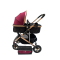 Carucior 2 in 1 cu landou reversibil, geanta pentru scutece, 0-36 luni, plasa pentru insecte, Colectie Lux, 800-Rosu