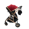 Carucior 2 in 1 cu landou reversibil, geanta pentru scutece, 0-36 luni, plasa pentru insecte, Colectie Lux, 800-Rosu