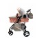 Carucior 2 in 1 cu landou reversibil, geanta pentru scutece, 0-36 luni, plasa pentru insecte, Colectie Lux, 800-Roz