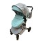 Carucior 2 in 1 pentru copii Landou si Sport, cu maner reversibil si cu suspensii, 0-36 luni, T7-Verde Deschis