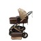 Carucior 2 in 1 pentru copii Landou si Sport, cu maner reversibil si cu suspensii, 0-36 luni, T7-Crem