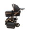 Carucior 2 in 1 pentru copii Landou si Sport, cu maner reversibil si cu suspensii, 0-36 luni, T7-Negru