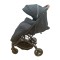 Carucior sport compact cu spatar reglabil, pliere tip troller si husa de picioare. 6-36 luni, S1-Negru