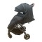 Carucior sport compact cu spatar reglabil, pliere tip troller si husa de picioare. 6-36 luni, S1-Negru