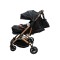 Carucior sport cu geanta si husa pentru picioare, pliere rapida tip troller, 6-36 luni, S2-Negru