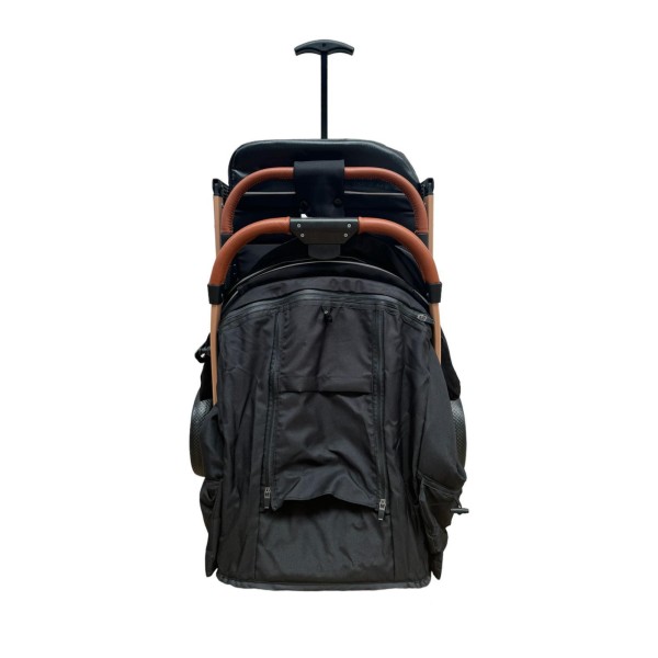 Carucior sport cu geanta si husa pentru picioare, pliere rapida tip troller, 6-36 luni, S2-Negru