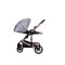 Carucior 2 in 1 transformabil, 0-36 luni, Cu suspensii, Maner reversibil, Pozitie de somn si sezut, colectia de lux, F3-Gri