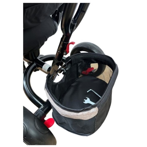Tricicleta multifunctionala, Roti Din Spuma cu scaun reversibil si pozitie de somn, 8 luni-5 ani, SL02-Negru