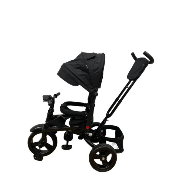 Tricicleta multifunctionala, Roti Din Spuma cu scaun reversibil si pozitie de somn, 8 luni-5 ani, SL02-Negru