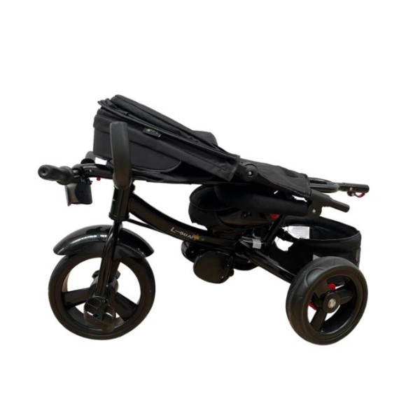 Tricicleta multifunctionala, Roti Din Spuma cu scaun reversibil si pozitie de somn, 8 luni-5 ani, SL02-Negru