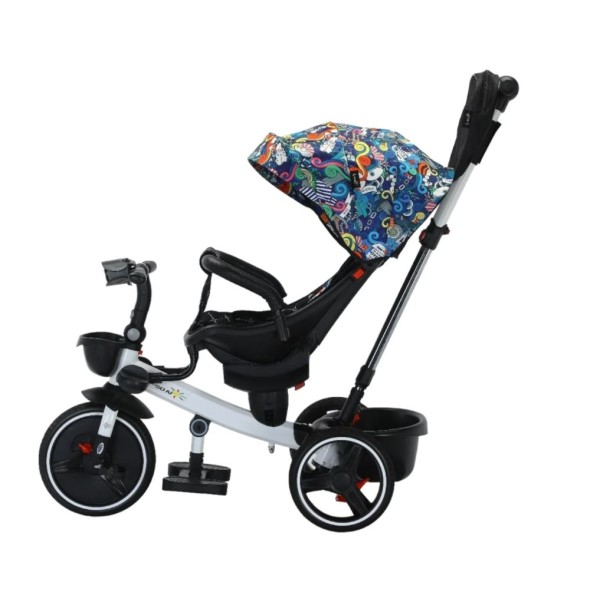 Tricicleta pliabila cu muzica si lumini, cu pozitie de somn si scaun reversibil, Varsta 8 luni+, SL01-Multicolor