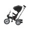 Tricicleta cu scaun reversibil tip moto cu far, pozitie de somn si scaun rotativ, 6-36 luni, lumini si muzica, SL03-Negru