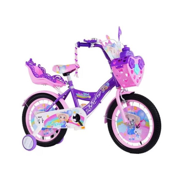Bicicleta cu Cos Printesa Mov 5 -9 ani, Scaun pentru papusi Roti ajutatoare, 20 inch, oglinda, frana de mana fata-spate, BCC9 Bicicleta cu Cos Printesa Mov 5 -9 ani, Scaun pentru papusi Roti ajutatoare, 20 inch, oglinda, frana de mana fata-spate, BCC9