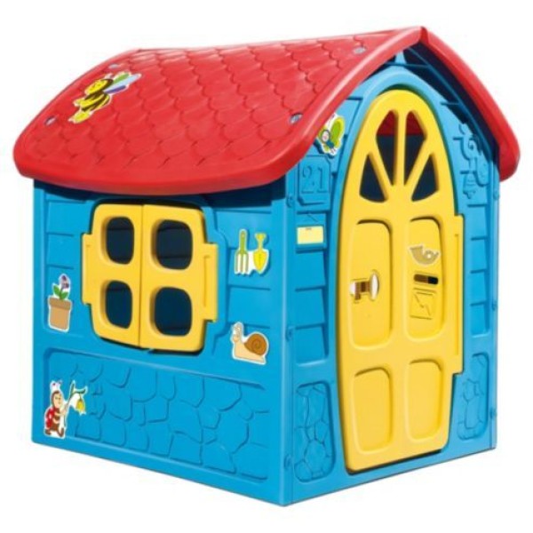 Casuta mare copii plastic Albastra cu acoperis rosu 120x111x113cm, LOJ-02 Casuta mare copii plastic Albastra cu acoperis rosu 120x111x113cm, LOJ-02