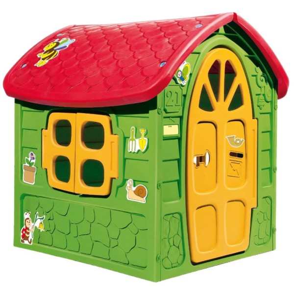 Casuta mare copii plastic Verde cu acoperis rosu 120x111x113cm, LOJ-03 Casuta mare copii plastic Verde cu acoperis rosu 120x111x113cm, LOJ-03
