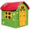 Casuta mare copii plastic Verde cu acoperis rosu 120x111x113cm, LOJ-03