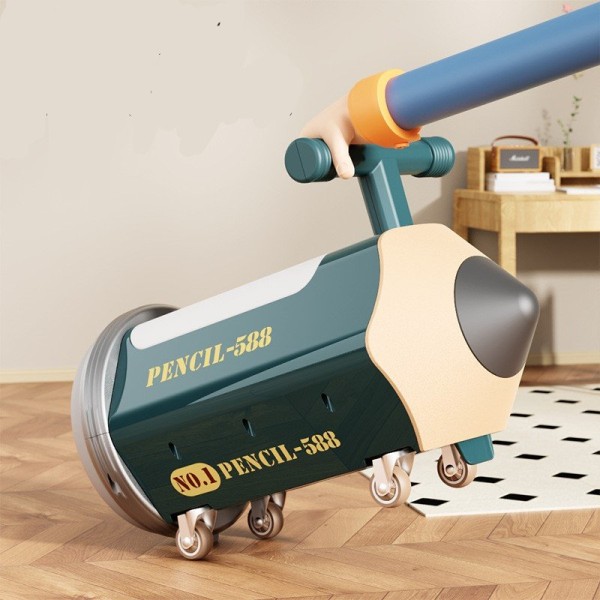 Scooter pentru copii Creion Glisor pe patru roti 1-3 ani, fara pedale, Muzical si lumina, ALBASTRU, SCT-03
