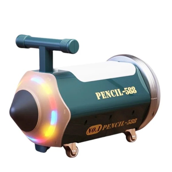 Scooter pentru copii Creion Glisor pe patru roti 1-3 ani, fara pedale, Muzical si lumina, ALBASTRU, SCT-03