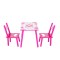 Set masuta lemn cu 2 scaune, 59x39x40 cm, Fluturasi roz, ML-01