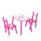 Set masuta lemn cu 2 scaune, 59x39x40 cm, Fluturasi roz, ML-01