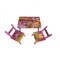 Set masuta lemn cu 2 scaune, 59x39x40 cm, Broscuta Roz, ML-02