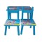 Set masuta lemn cu 2 scaune, 59x39x40 cm, Albastru, ML-03