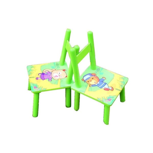 Set masuta lemn cu 2 scaune, 59x39x40 cm, Verde, ML-05 Set masuta lemn cu 2 scaune, 59x39x40 cm, Verde, ML-05