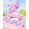 Role copii 2 in 1, Angel Wings, cu casca, cotiere si genunchiere, masuri reglabile 31-34, roz, S