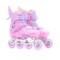Role copii 2 in 1, Angel Wings, cu casca, cotiere si genunchiere, masuri reglabile 31-34, roz, S