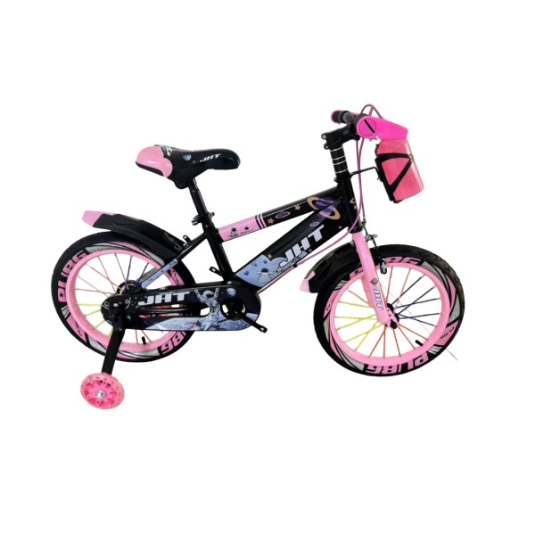 Bicicleta copii 10-14 ani cu roti ajutatoare si bidon pentru apa in suport JHT, 20 inch, Roz Bicicleta copii 10-14 ani cu roti ajutatoare si bidon pentru apa in suport JHT, 20 inch, Roz