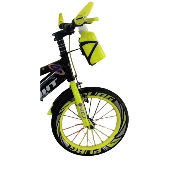 Bicicleta copii 10-14 ani cu roti ajutatoare si bidon pentru apa in suport JHT, 20 inch, Galben Bicicleta copii 10-14 ani cu roti ajutatoare si bidon pentru apa in suport JHT, 20 inch, Galben