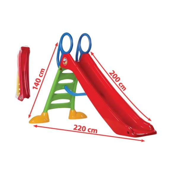 Tobogan mare pentru copii 200cm x220 cm x140 cm, Rosu Tobogan mare pentru copii 200cm x220 cm x140 cm, Rosu