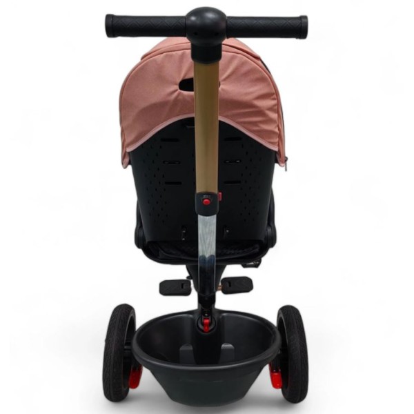 Tricicleta Copii Cu Pozitie De Somn Scaun Rotativ Sunete Si Lumini TRC-05,Roz Somon Plus