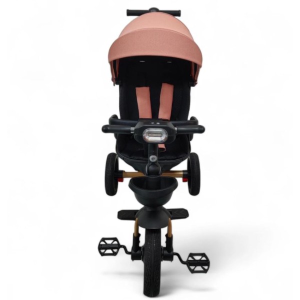 Tricicleta Copii Cu Pozitie De Somn Scaun Rotativ Sunete Si Lumini TRC-05,Roz Somon Plus