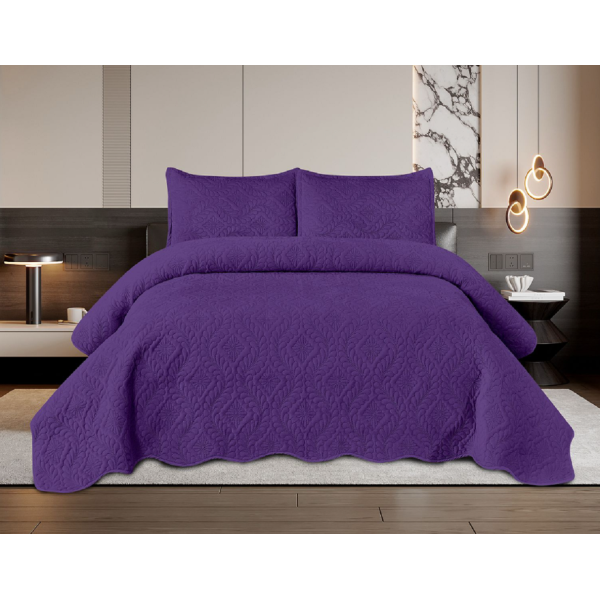 Set 3 Cuvertura dubla de lux din Catifea, Cuvertura de 220x240 cm, Cu 2 fete de perna 50 x70cm, CVN-13